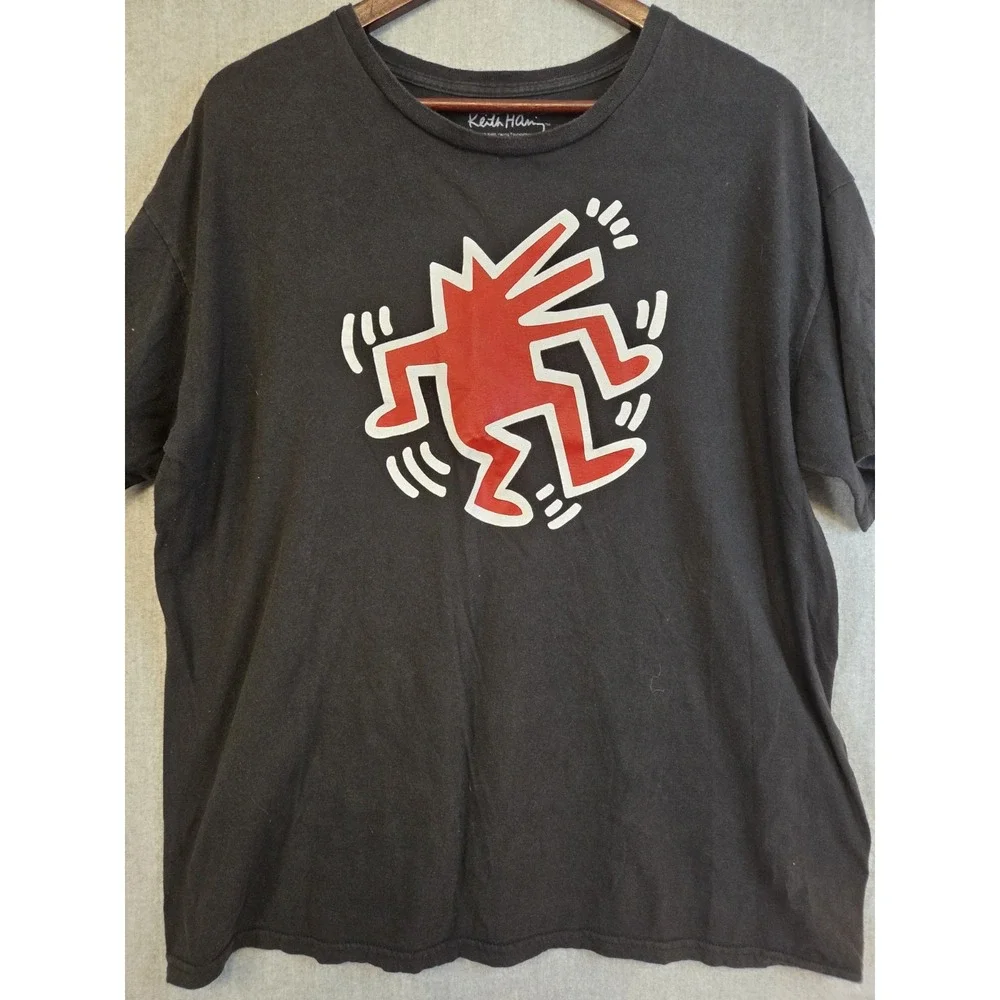 KEITH HARING Foundation Licensed T Shirt XL Dancing Barking DOG Pop Art Graffiti - Picture 1 of 7